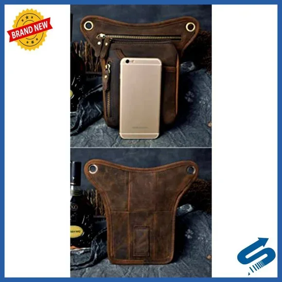 Genuine Leather Outdoor Sporting Waist Pack Messenger Shoulder Drop Leg Thigh